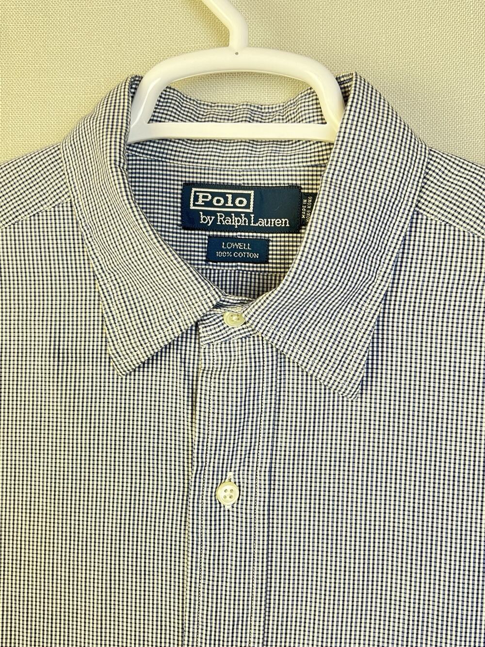Polo Ralph Lauren Lowell Button Up Shirt Men 16.5 34/35 Blue Gingham Check